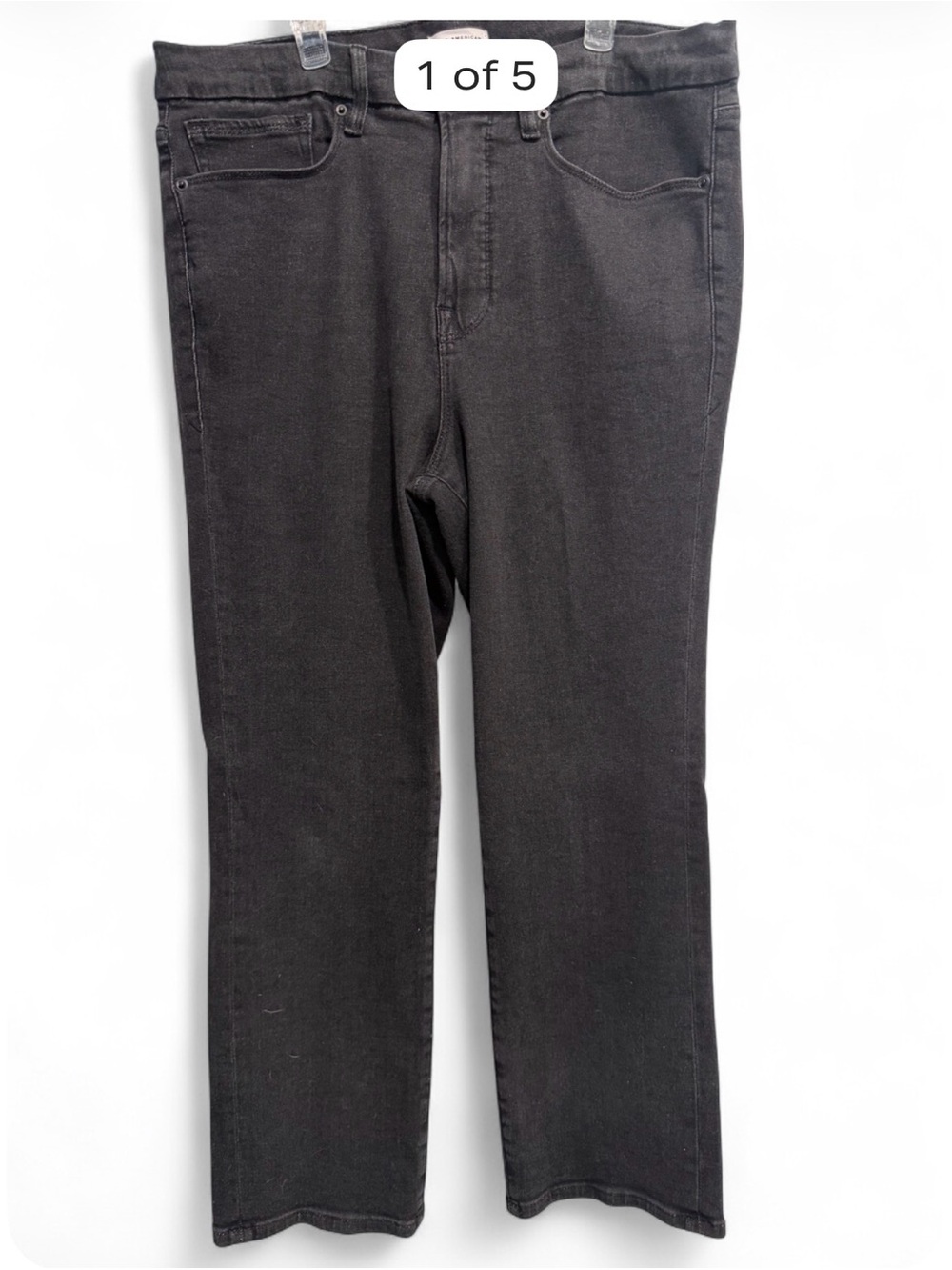 Good American Soft Tech Good True Straight Jeans Size 16